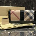 Burberry  Penrose Nova Check Canvas & Patent Leather Continental Wallet EXCELLENT Photo 0