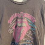 American Eagle Cropped Gray Rolling Stones Tee XS Photo 1