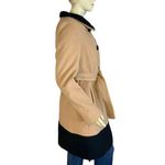 Dana Buchman  TAN & BLACK WOOL, NYLON & CASHMERE BLEND COLOR BLOCK COAT (M) Photo 2