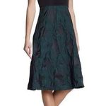 Donna Ricco  Off The Shoulder‎ Satin Jacquard Fit & Flare Dress in Emerald 12 NWT Photo 2