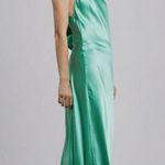 NWT Silk Maison Green Halter Cocktail Silk Maxi Dress S Photo 10