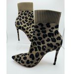 Gianvito Rossi Gray Leopard Print Knit Stretch Bootie size 39.5 Photo 10
