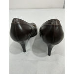 Talbots Womans  Size 8 B Brown Leather Platform Pumps Alligator Embossed Photo 4