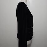 Vintage JBS LTD 90s Black Velvet Faux Wrap Ruched Blouse M Holiday Party Glam Size M Photo 3