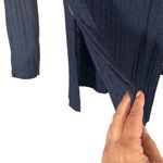 Deletta  Navy Blue Slit Sides Ribbed Long Sleeve Knit Tunic Sweater Women Sz S Photo 5
