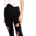 Madewell The Mom Jean Womens 29 Black Distressed Raw Hem High Waist Streetwear Photo 2
