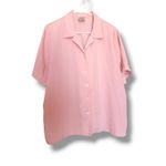 Allison Daley Vintage  Pink Flowy Textured Button Front Collared Blouse sz 16 Pre Photo 1
