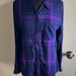 Rails 30.  Hunter Plaid Ultraviolet Button-Down Longsleeve Top Size Medium Photo 1