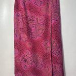 Worthington Womens Skirt Pink Paisley 100% Silk Long Faux Wrap Zip Size 10 Photo 0