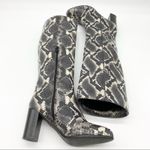Dusano Womens‎ Boots Size 37 Snakeskin Python Print Chunky Heeled Mobwife Retro Black Photo 4