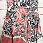 Eva Franco Crochet Trim Casual Boho Pinup Dress Size 4 Small Red Black White Photo 5