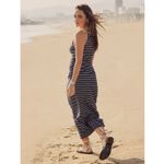 Brand New OGL Low Rise Folded Waist Striped Midi Skirt Navy Blue Stripe XS Photo 2