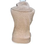 Sacoor Brothers Lambswool Sweater Vest Womens Large Beige Cable Knit Brown Photo 2
