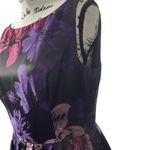 Adrianna Papell Adrianna Papell Floral Metallic Jacquard Ball Gown Purple Pink Dress 8 Altered Photo 5