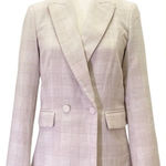 House of Harlow 1960 Long Double Breasted Blazer Cream & Tan Glen Plaid Size XS Photo 0