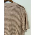 Varley  Callie Knit Boxy Split V-Neck Short Sleeve Top Open Knit Moonlight Tan M Photo 11