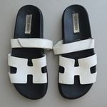 Steve Madden Woman's Black and White 'H' Sandals Photo 1
