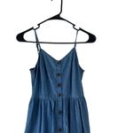 Japana‎ Women's Size XS Denim Ruffle Babydoll Mini Dress Blue Photo 3
