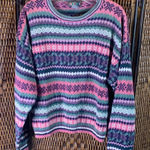 Vintage Pink, Purple Multicolor Striped Sweater Size L Pink Size L Photo 0