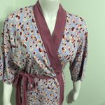 Pact  Organic Women's Mod Leopard Wisteria Staycation Short Robe XS/S Photo 3