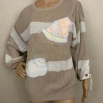 Vintage Carol Little Striped Coastal Seashell Sweater Pink Size M Photo 0
