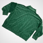Vintage Velvet Velour Green Stripe Jacket Sweatshirt Zip Photo 1