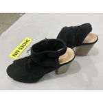 Apt. 9 Womans  Size 7 M 73277 Black Slip On Peep Toe Zip Sling Back Heel Photo 2