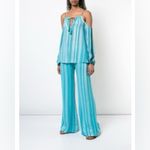 Zeus + Dione Silk Alcestes Palazzo Pants in Teal Blue Greece Size 36 (4 Photo 1