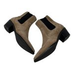 Paige  Studded Suede Pointed Toe Chelsea Ankle Boots Taupe Size 7 Photo 2