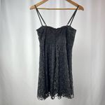 Lulus  So Into You Crochet Lace Bustier Skater‎ Dress in Black Size Small Photo 5