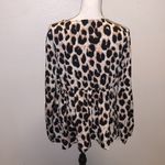 SheIn Clasi Leopard Print Overlap Collar Lantern Sleeve Peplum Blouse Photo 9