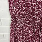 Gap  Red Floral Smocked Wide Leg V Neck Jumpsuit Size L Photo 5