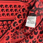 Amanda Uprichard Silk Tunic Top Red Black Art To Wear Long Sleeve Artsy Size P S Photo 9