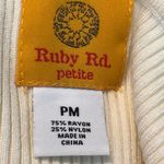 Ruby Rd  Petite Cream Ribbed Tank Top Bronze Jewels Photo 4