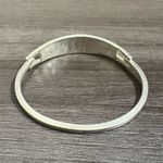 Vintage Taxco Mexico Sterling Silver Mother of Pearl Inlay Hinged Cuff Bracelet Photo 2