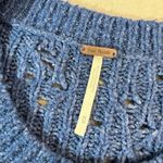 Free People š„5 forā$25 saleš„ Long Sleeve Blue Distressed Perforated Sweater Photo 8