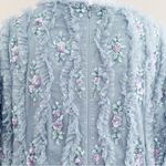 Ivy City Co Lilac/Gray Floral Beaded Ruffled Swiss Dot Maxi Tulle Dress. Purple Size 1X Photo 10