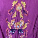 Free People  Perfectly Victorian Embroidered Mini Dress Size Medium Pink Boho Photo 8