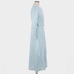 Tuckernuck Sea Stripe Catherine Maxi Dress Slate Blue Medium Belted Long Sleeve Photo 4