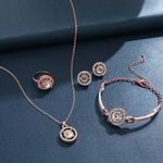 4Pcs for $20 in my store‼️ Diamond Alloy necklace ring bracelet ring rose gold Pink Photo 0