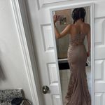 Elegant Lace Prom Dress Gold Size 0 Photo 1