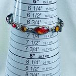 Bracelet Magnetic Clasp Multicolor Asymmetrical Earthtones Silver Color Metal Photo 2