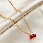Gold Cherry Pendant Necklace Photo 2