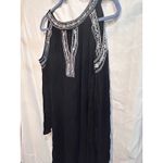 Time and Tru Black Embroidered Cold Shoulder Blouse Dress Large Photo 3