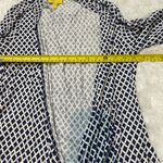 Liz Lange  blue white geometric open front long sleeve cardigan woman’s size XS Photo 6