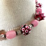 Liza Blake Lampwork Glass choker Necklace w/ Sterling Components Pink Photo 4