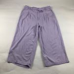 Old Navy  Dusky Lavender Linen Blend Belted Wide Leg Cropped Pant XL Photo 0
