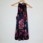 Free People  dark romantic floral satin halter style slip dress. Size small Photo 1