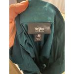 Target Women's Blouse Green Button Up Shirt Mossimo Top M Ruffles short sleeve Photo 2