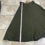 ZARA Green Maxi Skirt with Woven Belt Flare A Line Midi Length linen blend XS Photo 1